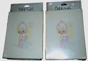 Precious Moments bebé niña 16 anuncios de nacimiento 2 sellados 8 ea. De colección - Imagen 1 de 2