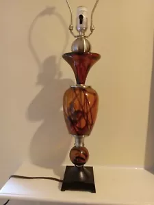 Uttermost Table Lamp 27"H. Fabulous! Amber/black Swirls Tortoise- Style Tested - Picture 1 of 15