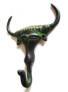 Wandhaken BÜFFEL Messing Kleiderhaken Schlüsselhaken hook brass Wasserbüffel  - Bild 1 von 4