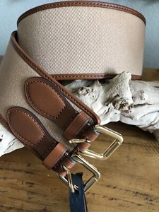 Lauren Ralph Lauren Leather Trim Double Buckle Wide Belt Size XLarge NWT $125 - Picture 1 of 3