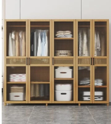 Hinged door wardrobe wardrobe bamboo wardrobe bedroom with door - Image 1 of 4