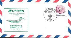 FFUS United Airlines Chicago - Charlotte September 9 1980 AAMC#UA-D137SE - Picture 1 of 1