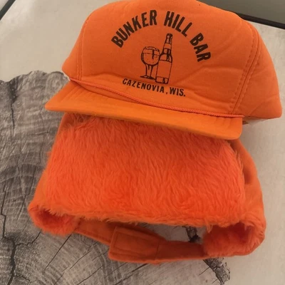 Vintage Blaze Orange Deer /Pheasant /Rabbit Hunting Wisconsin Style Hat Lot of 2 - Image 1 of 4