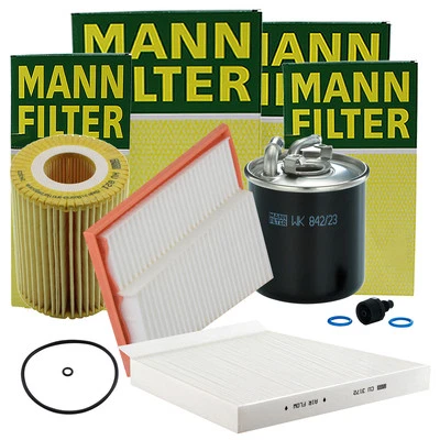 Kit de filtro de aceite de motor de combustible de cabina de aire Mann-Filter para Mercedes-Benz E320 Foto 1 de 2
