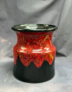 MCM Design Vase signiert abstraktes Design Vulkan Glasur Fat Lava Kunstkeramik - Bild 1 von 6