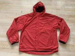 Timberland Jacket Mens XL Rust Red Raincoat Waterproof Fold & Tuck Hood - Picture 1 of 7