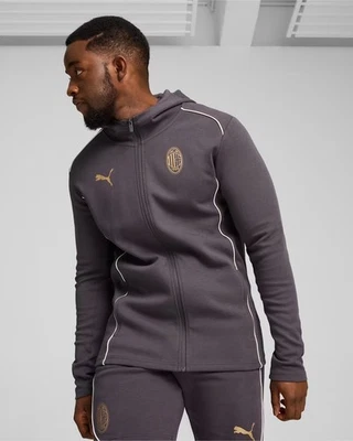 Ac Milan Puma Giacca tuta Grigio Cotone 2024 25 Casuals HD FZ