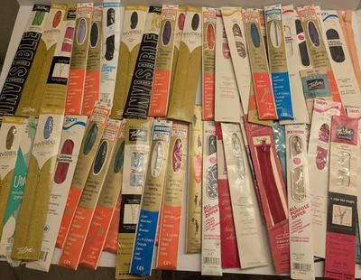 Лот из 50 винтажных новых старых запасов молнии коготь J & P пальто разнообразие цветов - Изображение 1 из 4