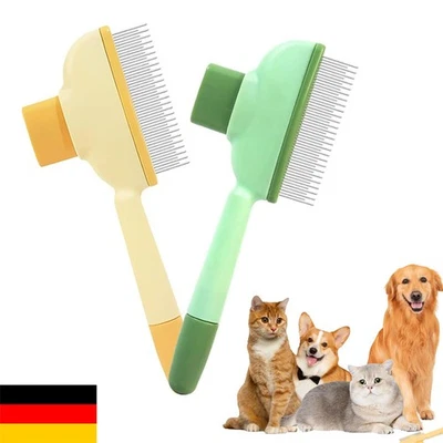 LC-PARTS Pfotenmond Fellblitz Bürste Katzen Selbstreinigender Flohkamm Fellpflegebürste