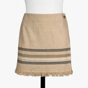 Andrea Vecarro Wool Blend Fringe Mini Skirt Size 10 Boho Classic Preppy Vintage - Picture 1 of 13