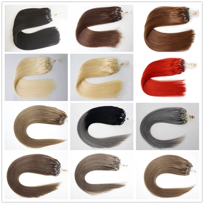 Micro Link Hair Extensions Human Hair Double Drawn Micro Ring Tip Real Hair 1g - Image 1 of 4