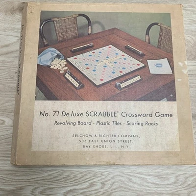 Vintage 1957 SCRABBLE DELUXE EDITION No. 71 Selchow & Righter Original Box - Image 1 of 4