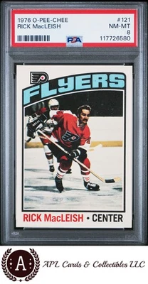 1976 O-Pee-Chee #121 Rick Macleish PSA 8 - Image 1 of 2