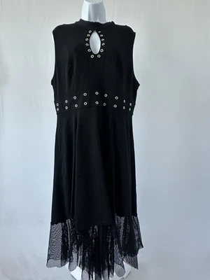 Vestido Tripp NYC Para Mujer 2X Negro Ojal Red Punk Rock Capricho (b42) Foto 1 de 4