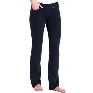 NWT! Kuhl Mova Shuffle Raven Black Pants Womens 6 x 33 Slim Fit Straight Stretch - Picture 1 of 15