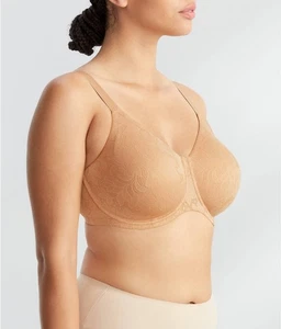 Dominique Women’s Seamless Lace Minimizer Bra Mustard Nude 36D Style 7000 70$ - Picture 1 of 5