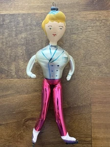 RARO ADORNO DE VIDRIO SOPLADO ITALIANO NAVIDAD PATINADOR SOBRE HIELO DE CARLINI VINTAGE - Imagen 1 de 12