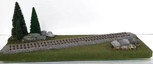HO SCALE-ACRYLIC TRAIN DISPLAY CASE~13" SINGLE ANGLED TRACK~NATURAL LANDSCAPING - Picture 1 of 15