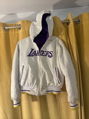 Los Angeles Lakers Vintage NBA Women’s Reversible Jacket With Hood Size M - Image 1 of 4