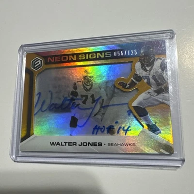 2019 Panini Elements Neon Signs Tier 1 Orange /125 Walter Jones #NS1-WJ Auto HOF - Image 1 of 2