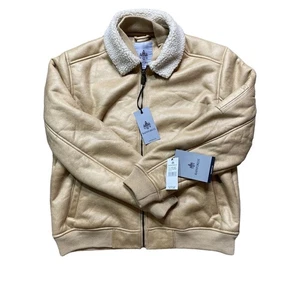 Rainforest Mens Jacket Brown Size L Microfiber Soft Coat Adult Faux Leather - Picture 1 of 7