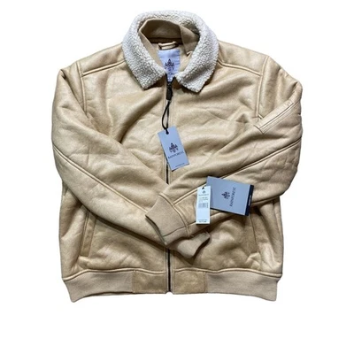 Rainforest Mens Jacket Brown Size L Microfiber Soft Coat Adult Faux Leather - Image 1 of 4