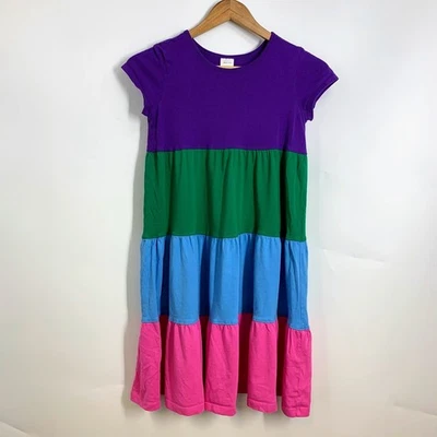Hanna Andersson Girls Twirl Power Rainbow Tiered Dress Size 10 - Image 1 of 4
