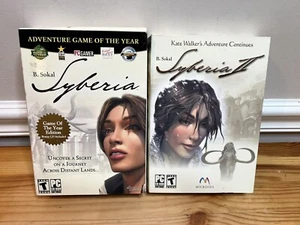Vintage Syberia 1 & 2 B Sokal PC Games Lot of 2 Complete CD Manual Poster Box - Picture 1 of 6