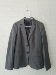 Chaqueta de lana gabardina J CREW 1035 Traje Blazer Gris cepillado Mujer 2 $248 - Imagen 1 de 5