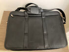 leather attache briefcase messenger bag with handle and shoulder strap