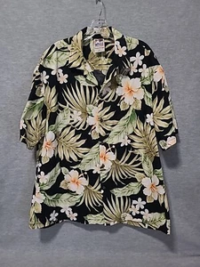 Hawaii Togs Herren Hawaiihemd Gr. 2XL schwarz Blumen Knopfleiste 100% Baumwolle - Bild 1 von 6