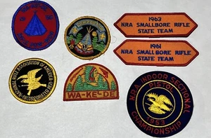 7 Embroidered Patch Sew On Vintage NRA smallbore rifle camp arthur wa kel de - Picture 1 of 7