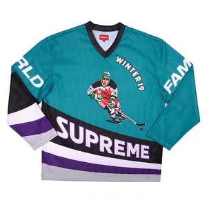 Supreme Crossover Hockey Jersey FW19 Uomo Taglia Media Maglia Teal - Foto 1 di 16