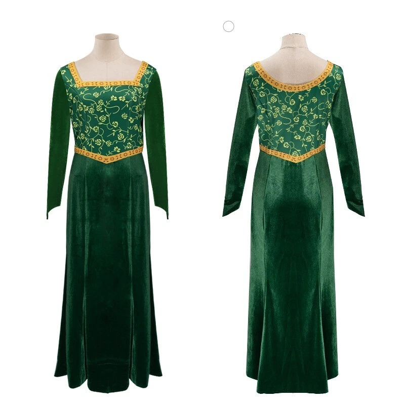 Shrek Outfit Princess Ogre Adult Costume - Green Fiona Dress With Ears,  Tiara, Wig & Face Paint - Halloween & Fairy Tale Fancy Dress Green Fairy  Tale Dress Halloween