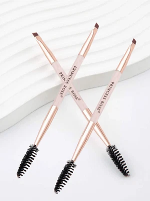 3pcs eye Brow Brush Set Eyelash Comb Angled Eyebrow Brush Spoolie Brush Make up