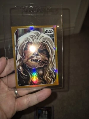2023 Topps Star Wars Galaxy Europe Celebration Orange 12/25 Chewbacca  - Image 1 of 2