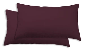 2er Set Kissenbezug Kissenhülle 40x80 cm bordeaux Uni Kopfkissenbezug Baumwolle - Bild 1 von 5
