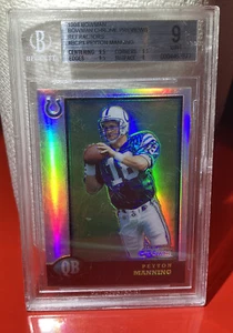 1998 Bowman Chrome Preview Peyton Manning Refractor Rookie BGS 9 - Picture 1 of 5