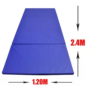 Large 240cm x 120cm x 5cm Gymnastics Folding Gym Exercise Yoga Mat - Blue - Picture 1 of 4