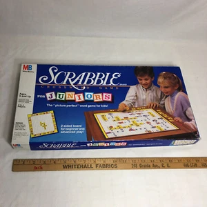 Scrabble Kreuzworträtsel Spiel für Junioren, 1989 Milton Bradley Vintage, NICHT KOMPLETT - Bild 1 von 12