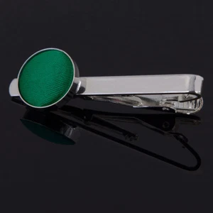 Clip cravatta verde smeraldo intarsio tessuto solido semplice accessorio matrimonio da uomo di DQT - Foto 1 di 2