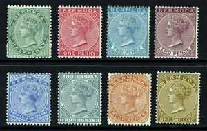 BERMUDA Queen Victoria 1883-04 A Wmk Crown CA Part Set Perf.14 SG 21 to 29 MINT - Picture 1 of 2