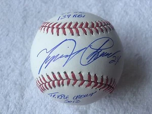 Miguel Cabrera Autographed 2012 Triple Crown Stat ball PSA/DNA Tigers - Picture 1 of 7
