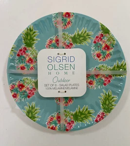 6er Set - Ananas - Melamin Salatteller Sigrid Olsen NEU 8" Durchmesser - Bild 1 von 4