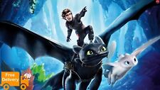 how to train your dragon  movie poster 2019  A3/A4 v2