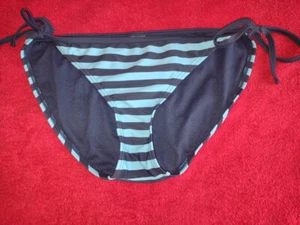 L Women's Blue Striped Bikini Bottoms SEXY Beach Pool Ocean Bathing Swim Suit - Picture 1 of 4