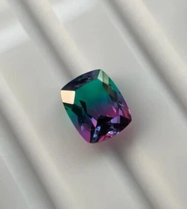 Natura Certified Loose Gemstone Watermelon Tourmaline Cushion Cut Bi-Color 5 Ct+ - Picture 1 of 7