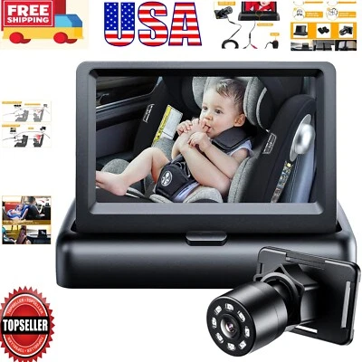 通用适合婴儿汽车镜-夜视 & 360° 旋转适用于清晰婴儿视图 — 第 1/4 张图片