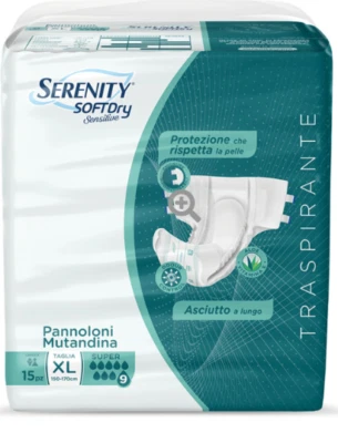 60 pz. Pannolini Serenity soft dry XL ( 9 Gocce)