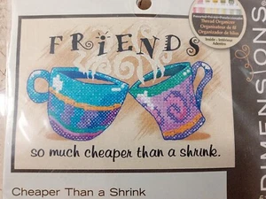 CHEAPER THAN a SHRINK Friends 6980 Dimensions 5x7" PRINTED Cross Stitch Kit 2011 - Picture 1 of 6